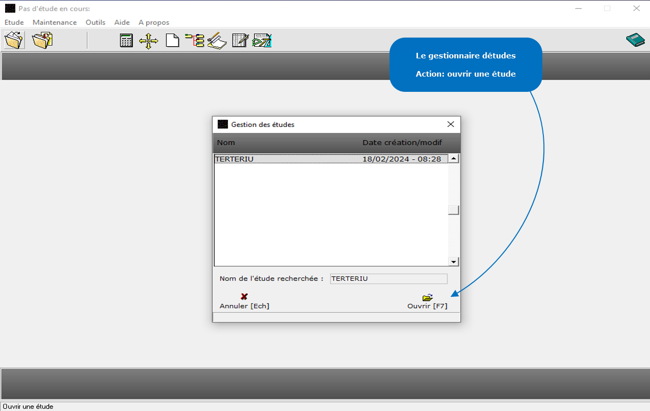 Calculs des apports thermiques - Le gestionnaire d'études